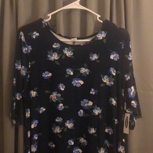 Old Navy Navy Dress with flowers - Size L